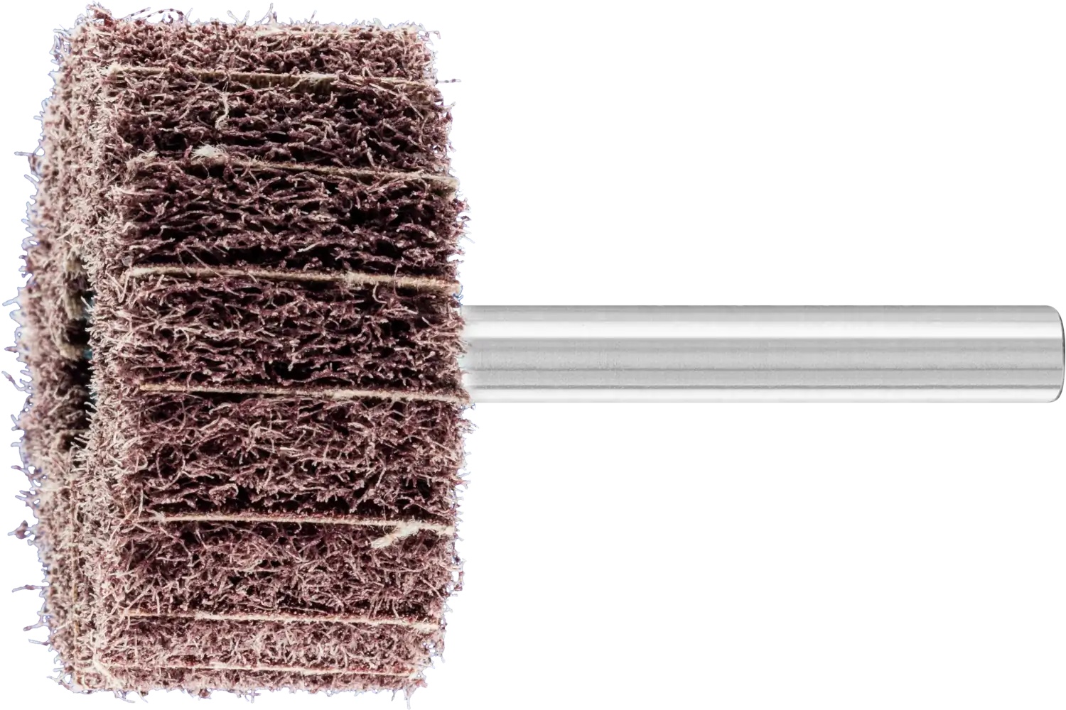 Picture of Pferd Polinox® Mounted Flap Wheel, 1-1/2" X 2, 100 Grit, Interleaved, 1/4" Shank, Ao